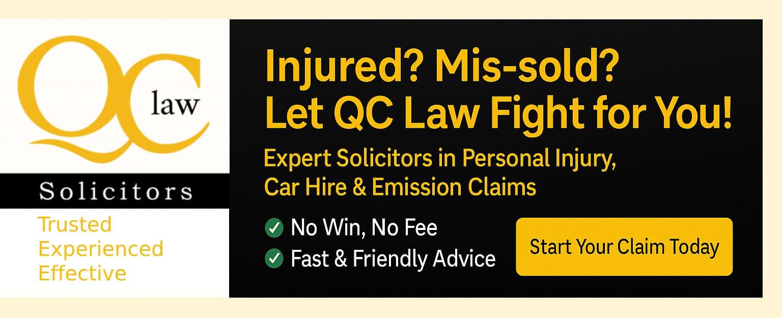 QC Law Solicitors — Injured? Mis-sold? No win, no fee. Start your claim today.