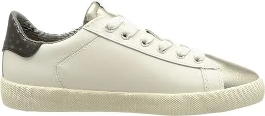 Pepe Jeans Women's Kioto FIre Sneaker Trainers White/Gold UK Size 6