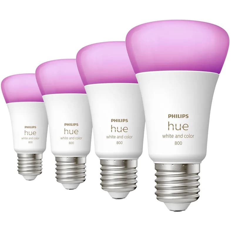 Philips 871951432840200 Hue LED Bulb 4-Pack 16M Colours E27 Bluetooth