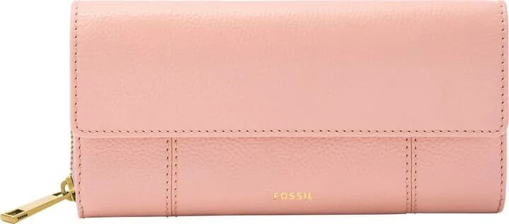 Fossil Women's Jori RFID Flap Clutch Blush Pink Wallet / Bag