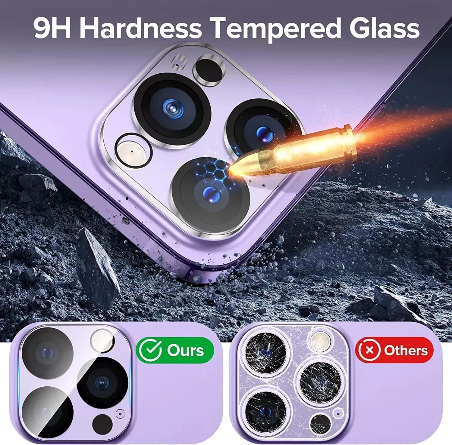 2PACK Tempered Glass CAMERA LENS Protector for iPhone 15 PRO MAX