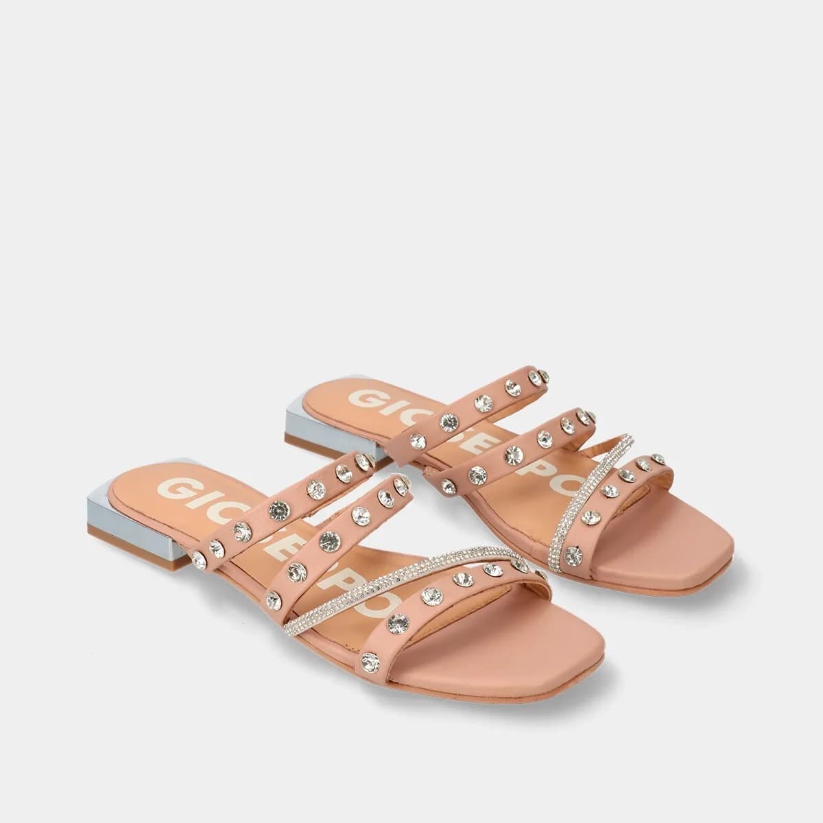 WOMENS GIOSEPPO BRISBANE SLIPPER SANDAL NUDE UK SIZE 6 EUR 39 Crystal Bling