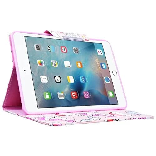 APPLE iPad 1, 2, 3, 4 Case | Leather | Cute Unicorn Design | Pink girls