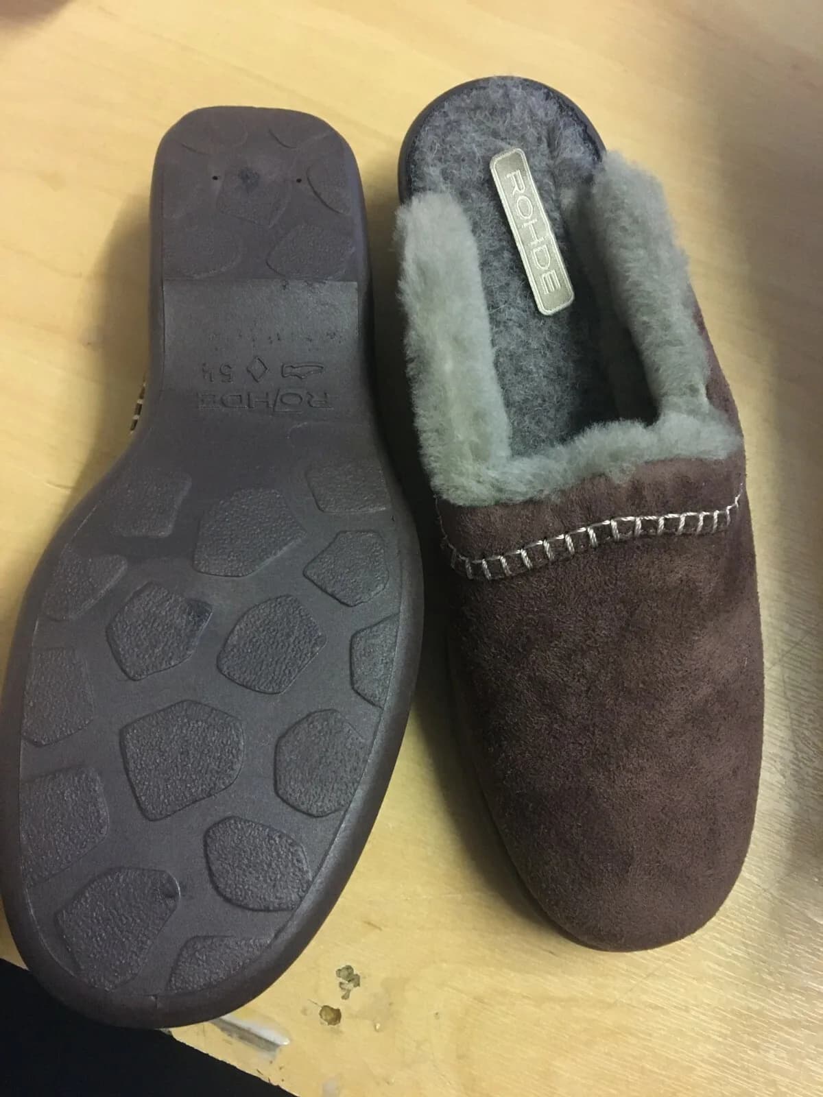 Rohde Farun, ladies' mule, micro velor, espresso lambskin lining Winter Slippers