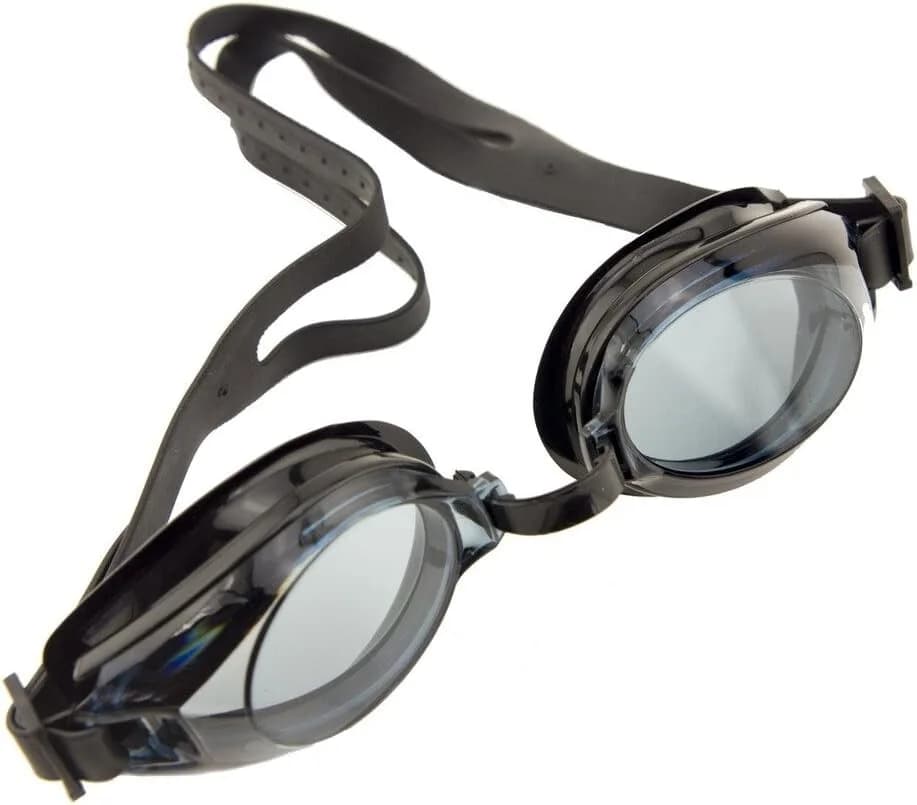 Black Swimming Goggles - Ergonomic Design with 100% U.V. Protection and Anti-Fog