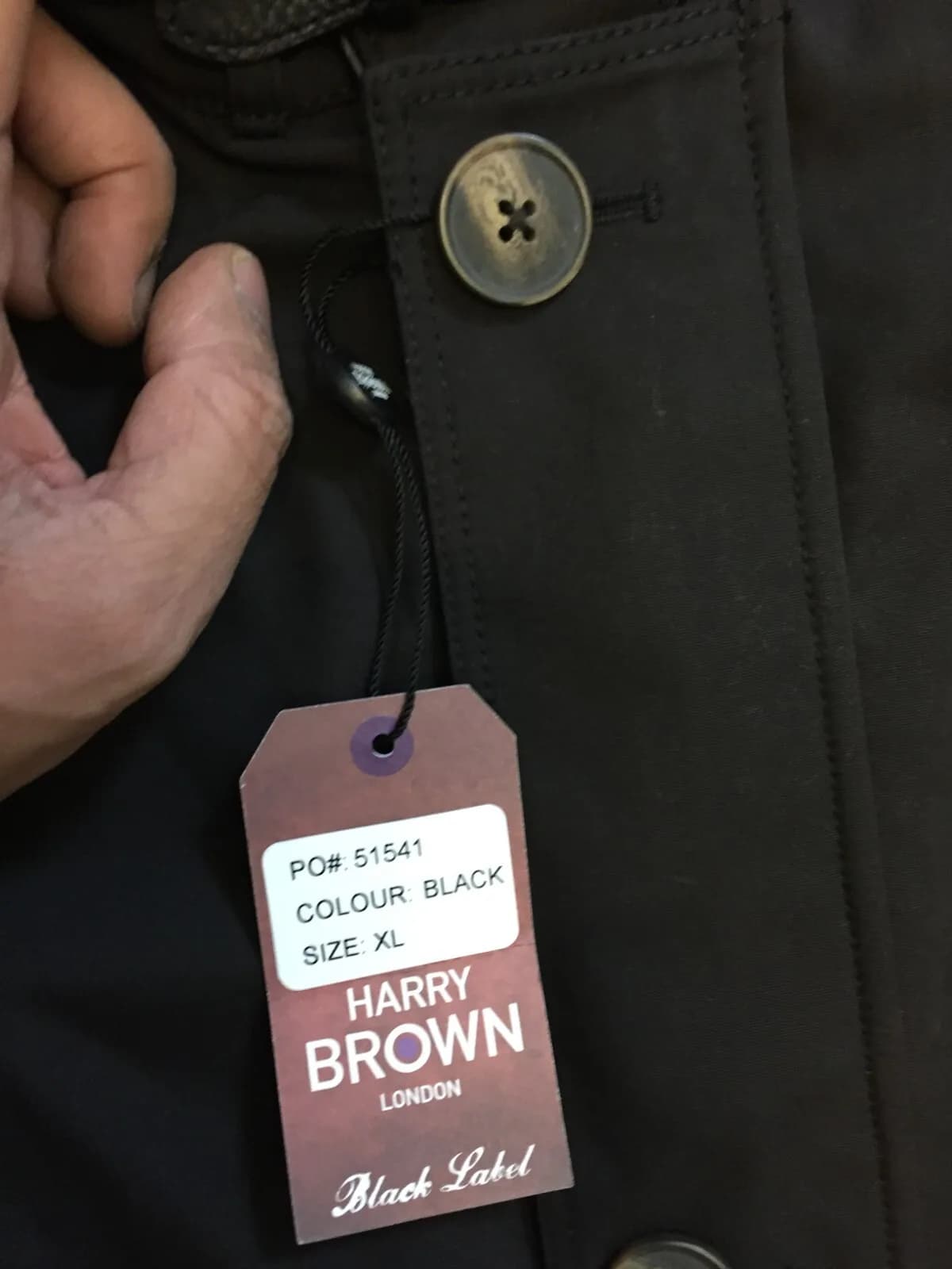 HARRY BROWN LONDON MEN'S BLACK WINTER JACKET XL BRAND NEW WITH TAGS