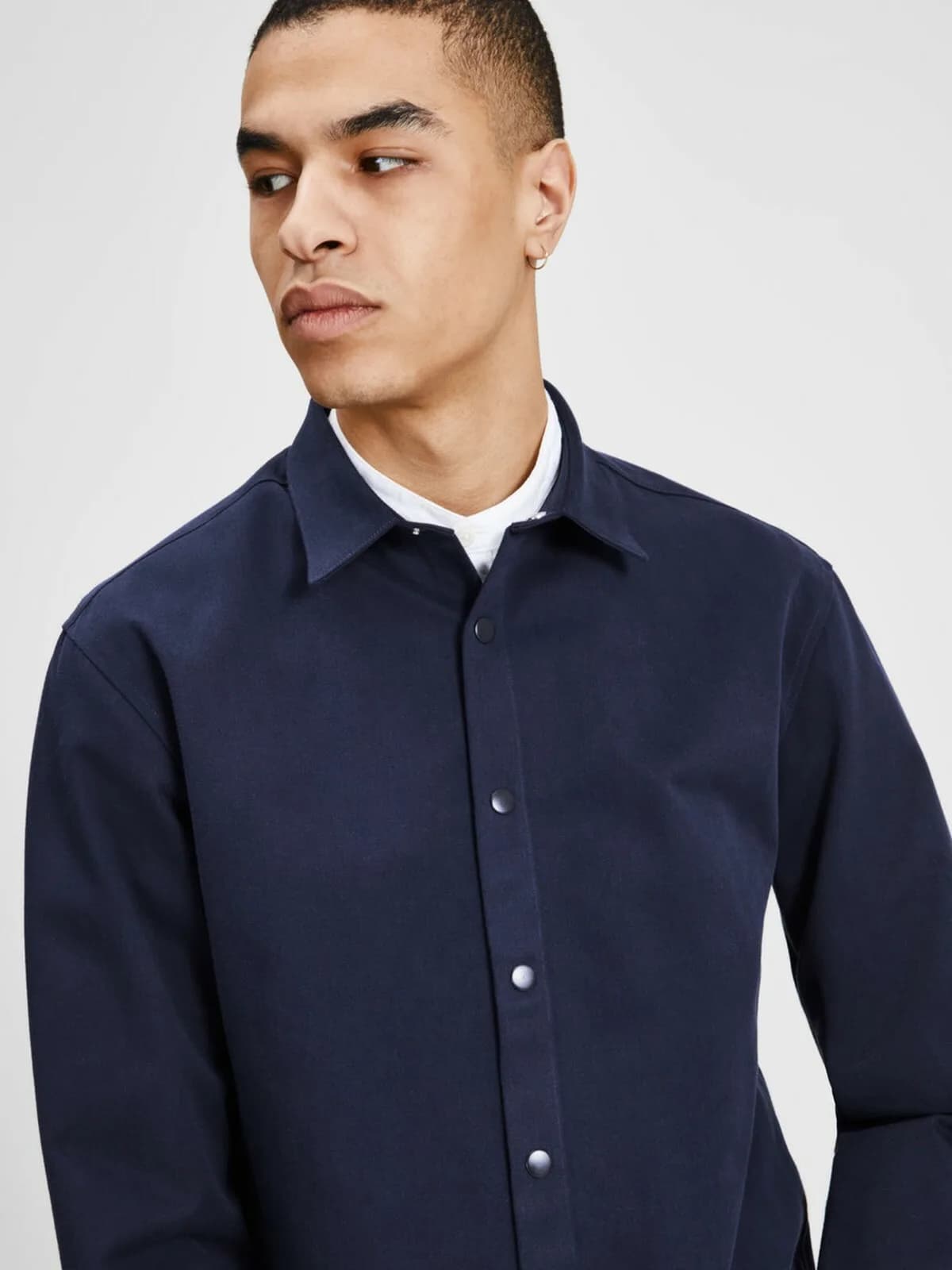MENS JACK & JONES MINIMALIST LONG SLEEVE SHIRT NAVY L/42