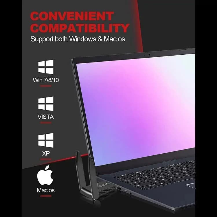 MAXESLA 1300M 2 Antennas Wifi Adapter USB 3.0 Dongle 2.4G/5G 1300 Mbps Pc/Laptop