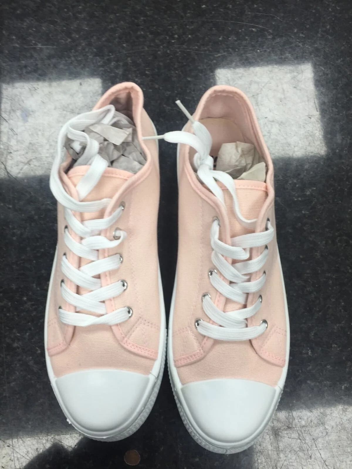 STUDIO Toe Cap Canvas Pink Pumps WOMENS