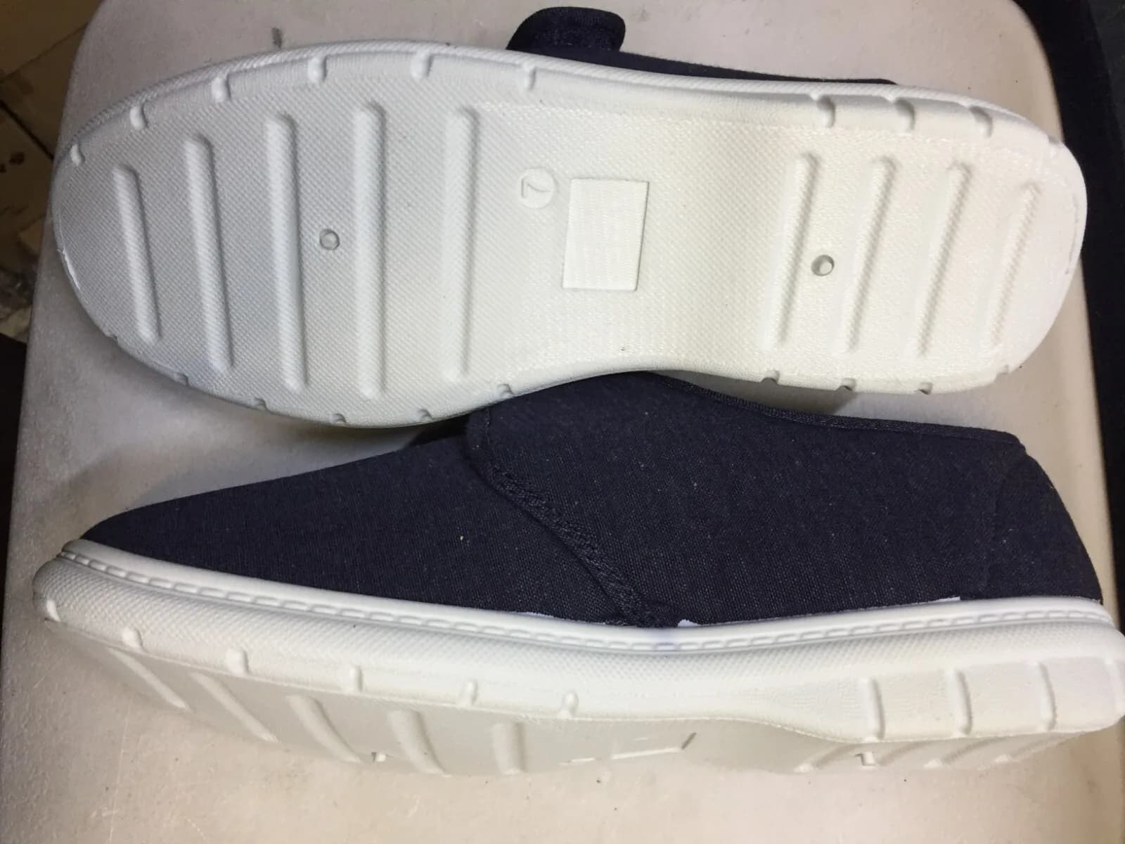 CHARLES SOUTHWELL MEN'S WIDER FITTING Blue Fabric Slip On Casual Shoe's UK 7