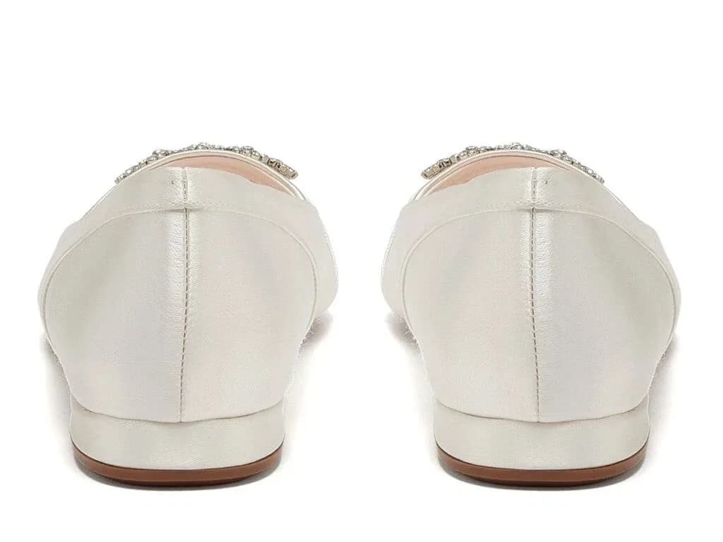 Rainbow Club Dulcie Women’s Ivory Satin Wedding Flat Shoes – UK 3 / EU 36