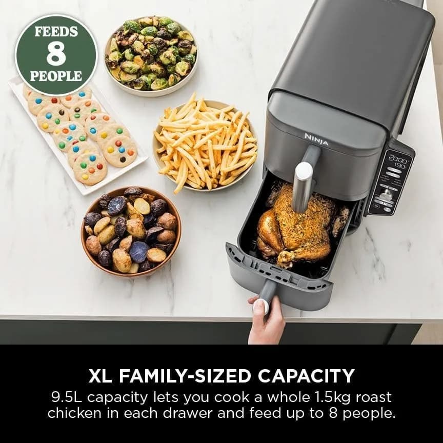Ninja Double Stack XL Air Fryer, Vertical Dual Drawer AirFryer black 9.5L