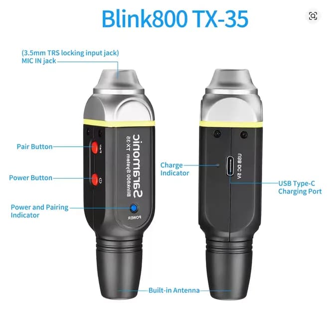 Saramonic Blink800 B1 5.8GHz Digital Wireless Microphone System with 3.5mm TRS A