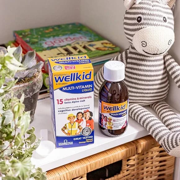 VITABIOTICS Wellkid Multi-vitamin Liquid 150ml **NEW** Orange Flavour 4-12 Years