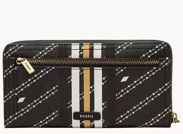 Fossil Women's Jori RFID Flap Clutch Black Wallet