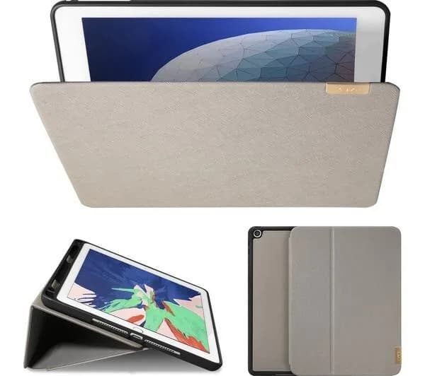 LAUT Prestige Folio Mini 2019 Gen 4 iPad Pro Case - Taupe Pencil Holder Auto On/