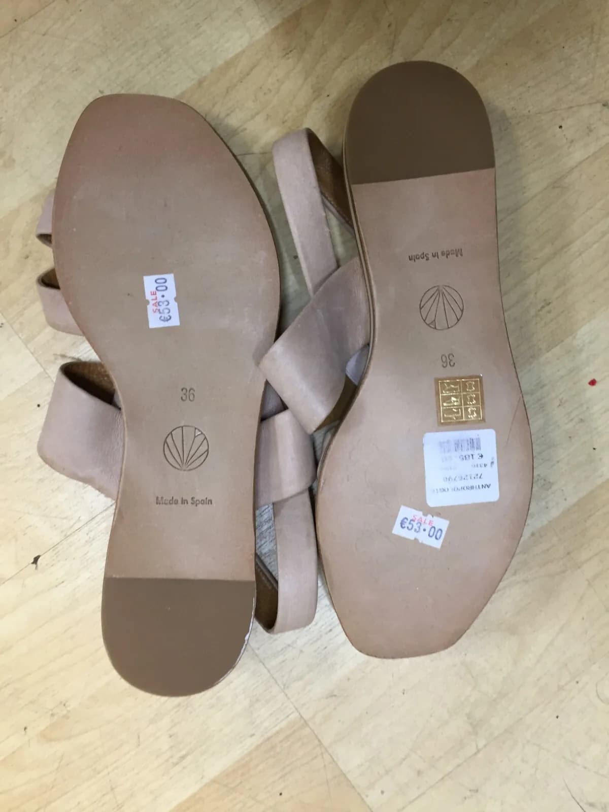 Coclico Women's Strappy Sandals Light Brown UK size 4