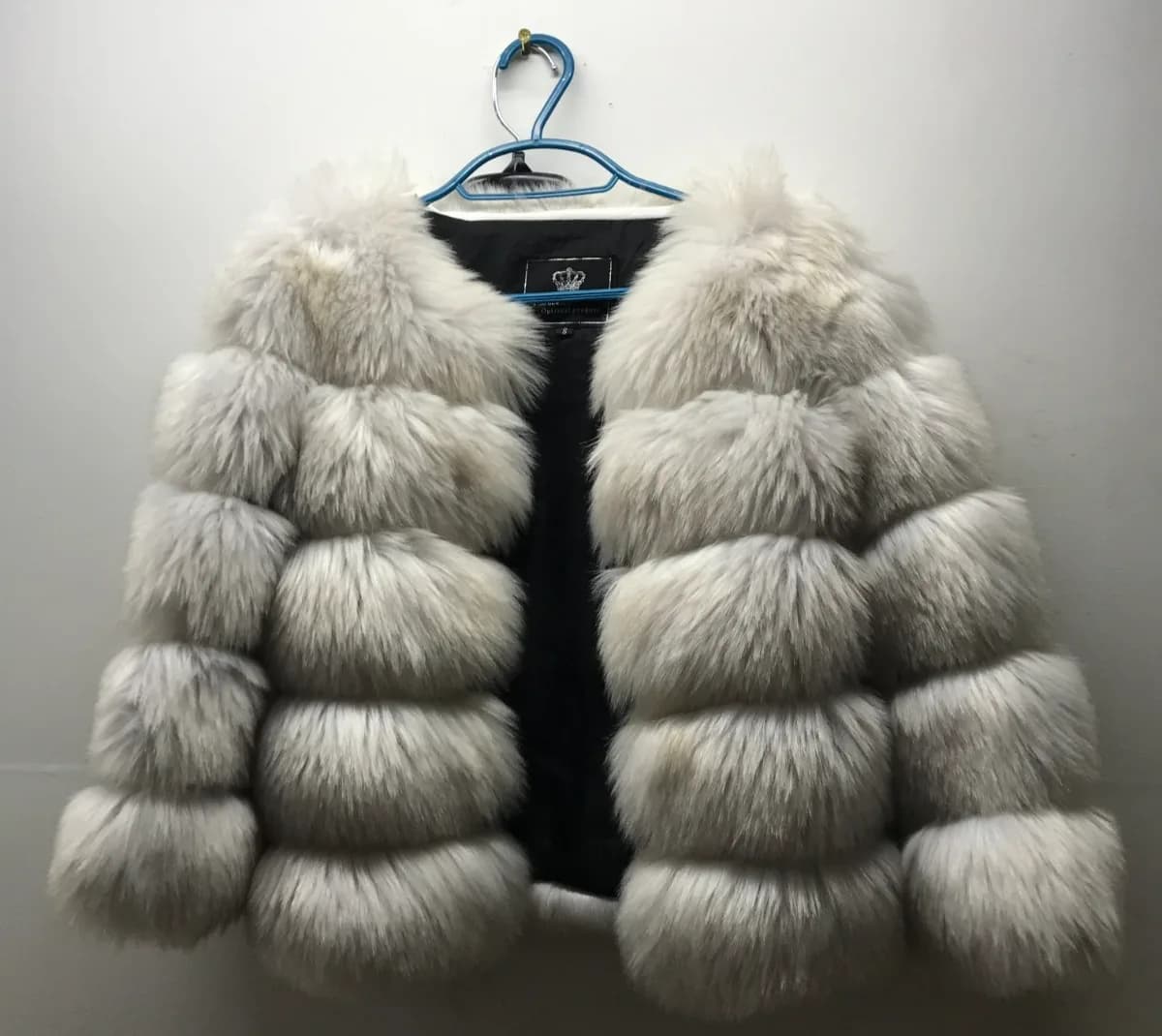 THE BEAUTY OPTIMAL PRODUCT WOMENS FUR JACKET SIZE SMALL TWO TONE FAUX FUR