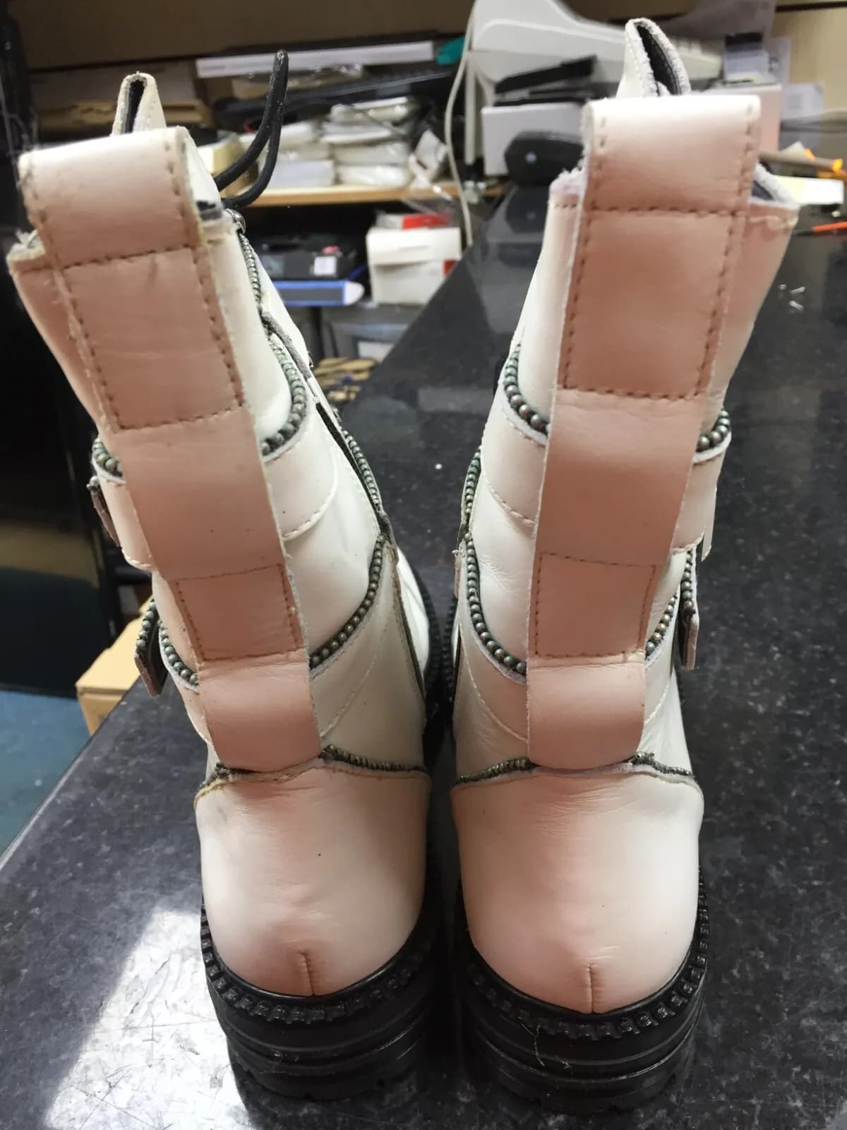 FREE PEOPLE LIMITLESS LACE UP BOOTS WHITE EU 39 UK 6