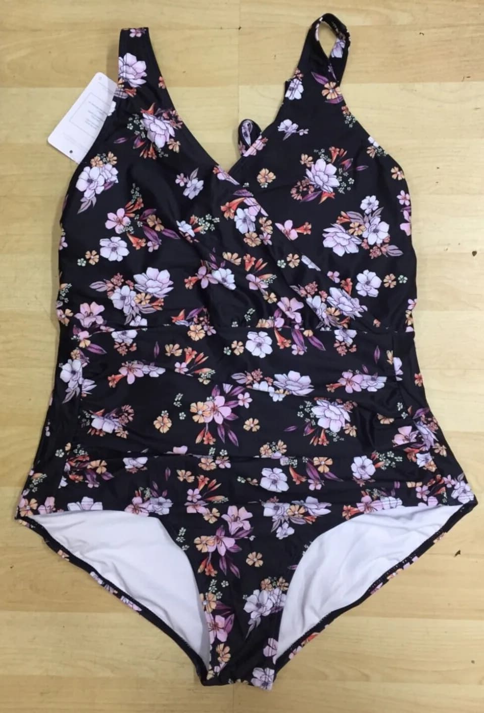 JOYSPELS Women One Piece Tummy Control Women's Swimsuit Padded Flower Print XL