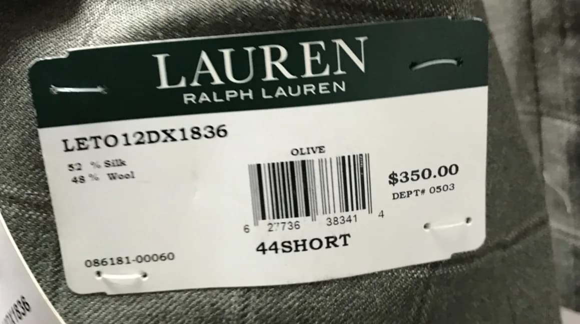Brand New Original Ralph Lauren Mens Ultraflex Two Button Blazer Jacket, Grey 44