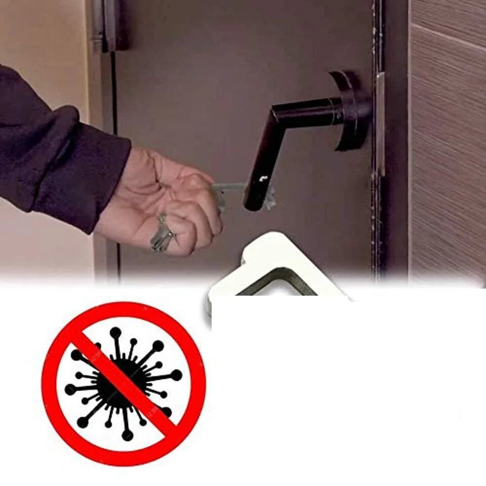 Hands Free Door Opener Button Presser Contact less Toilet Flush Keychain Hygiene