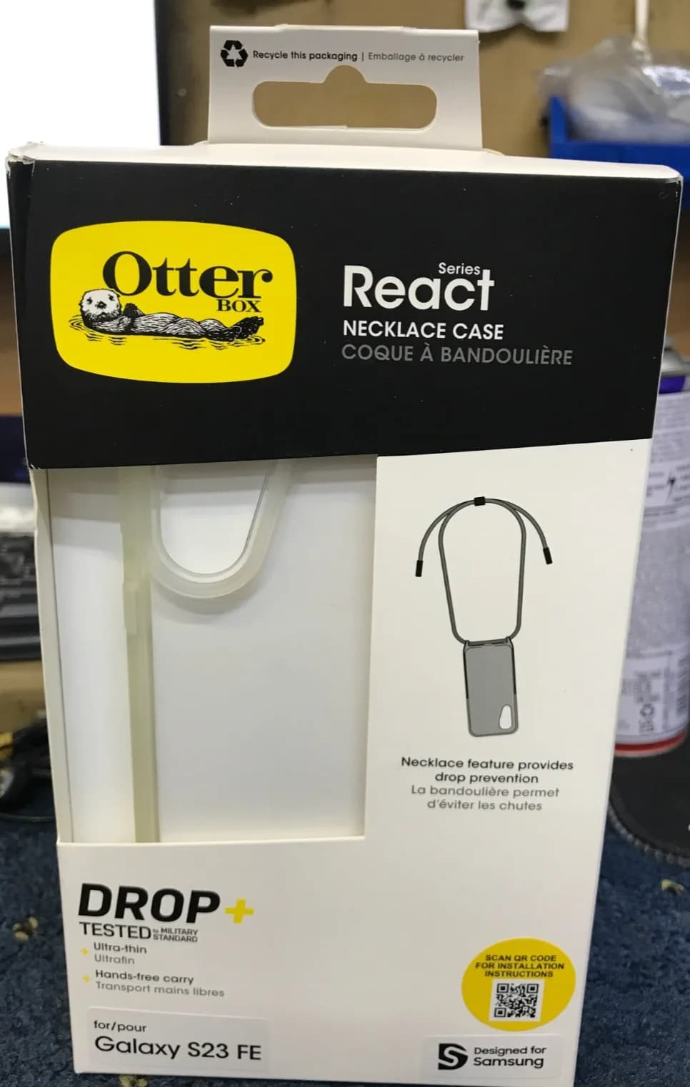 Otter Box Samsung Galaxy S23 FE Case Clear React Series NecklaceHigh Quality
