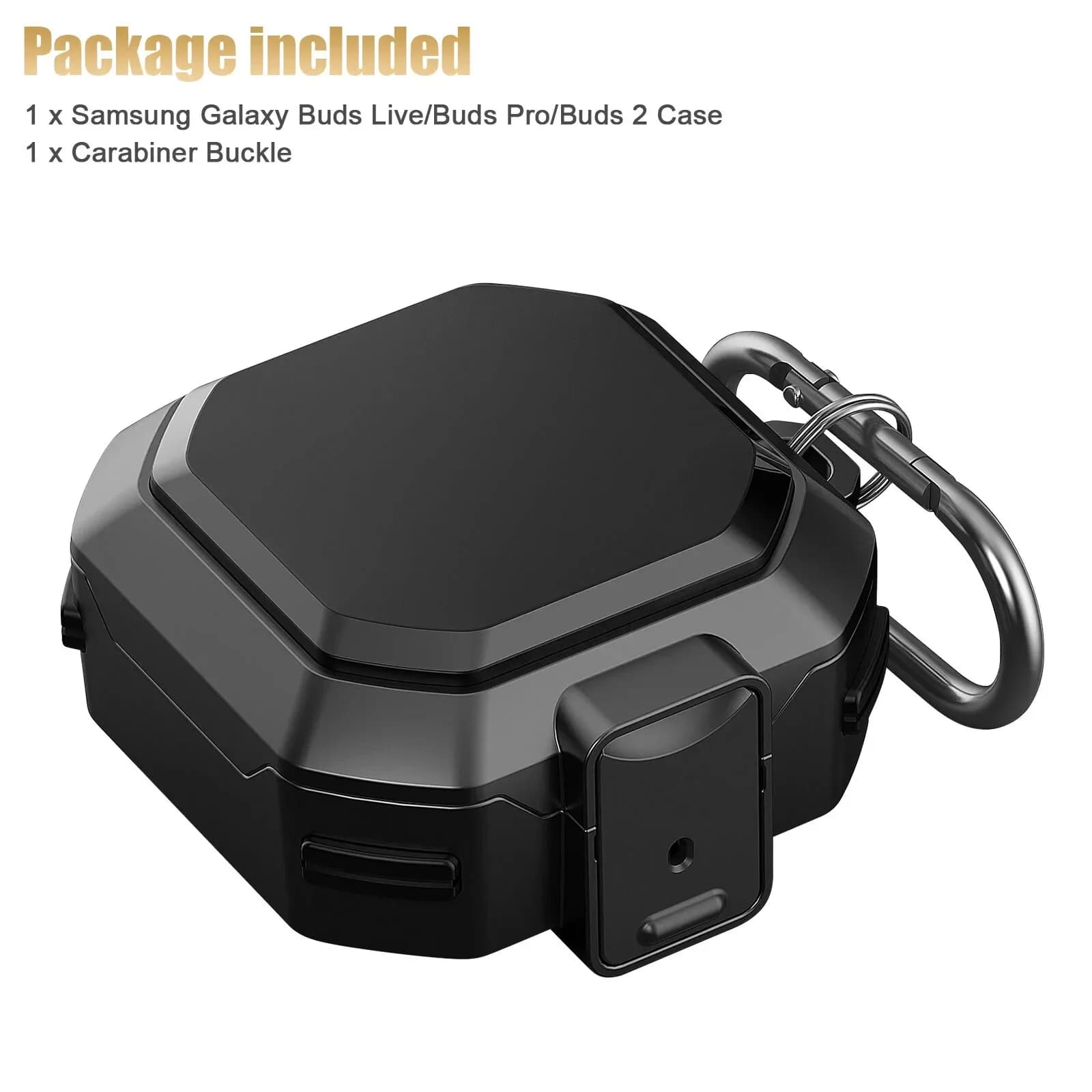 PRO ARMOR CASE BLACK RUGGED FOR SAMSUNG GALAXY BUDS LIVE/BUDS PRO/BUDS 2 PRO2