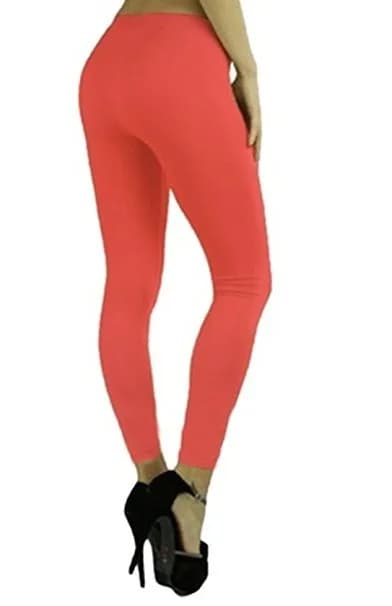 Ladies Modamode Prime Quality Full Length Stretchy Soft Cotton Leggings Medium