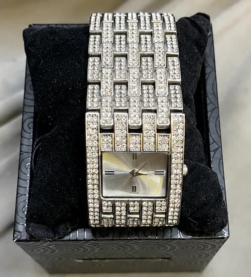 NEXT Signature Quartz Crystal Bracelet Watch – Elegant Sparkling Silver Women’s