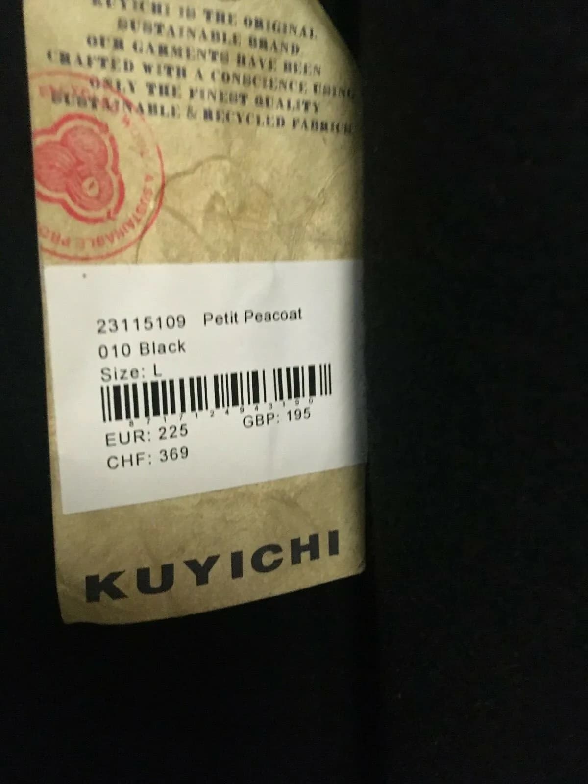 Kuyichi Petit Double Breasted Women's Coat Black Peacoat Petit