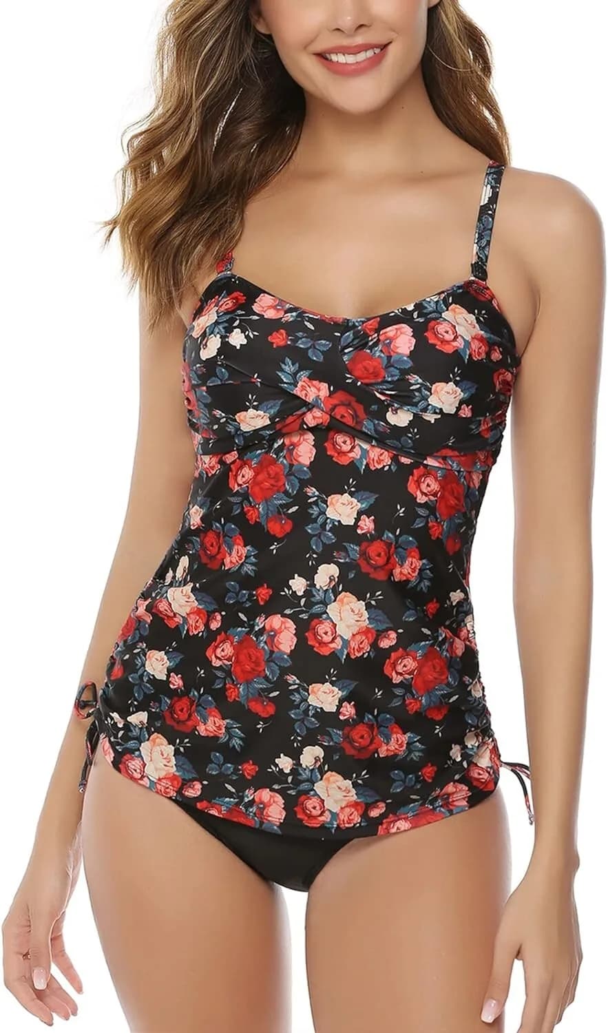 Sykooria Women Swimsuit 2 Pieces Bathing Suits Floral Tummy Control Top High XL