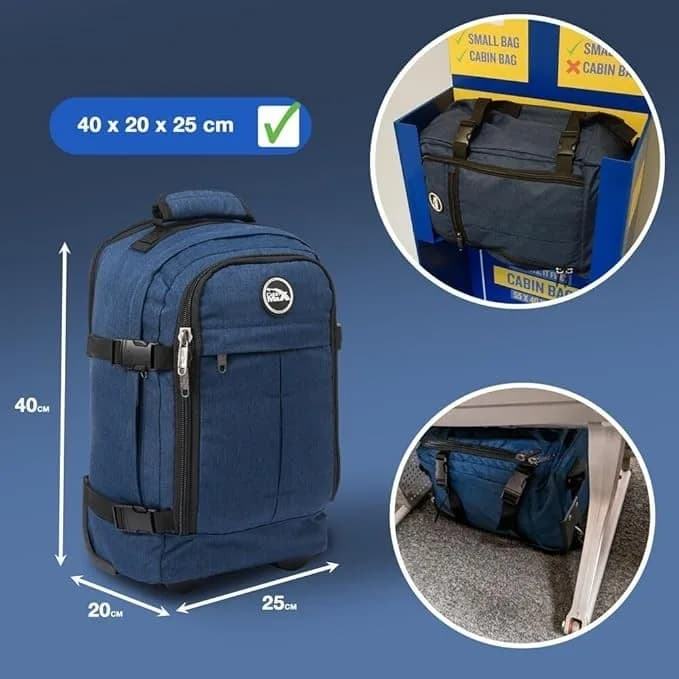Cabin Max Travel Backpack 40x20x25 for Hand Luggage Low Seat Backpack Suitable
