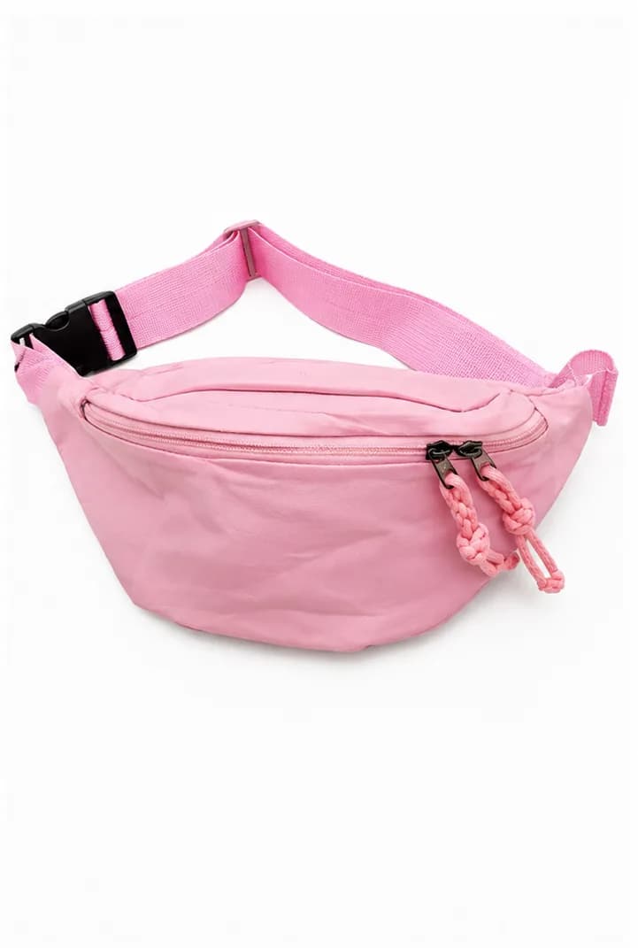 Women's Pink Fanny Pack Waist Bag Crossbody Belt Bag Adjustable Strap Zip Pocket