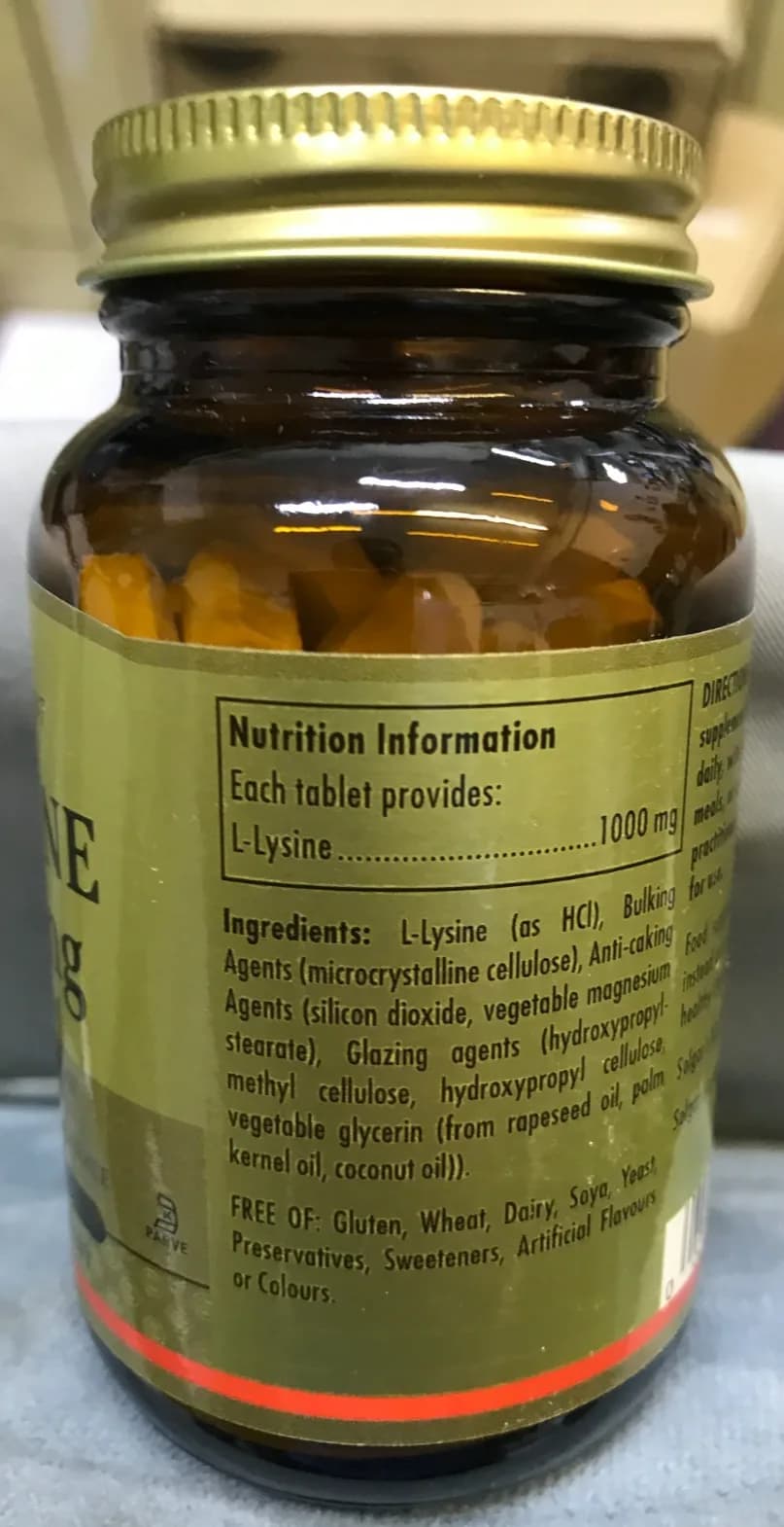 Solgar L-Lysine 1000mg (50 Tablets) Essential amino acid