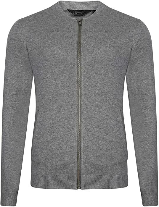 Dissident men's zip fasten cardigan top grey uk Small
