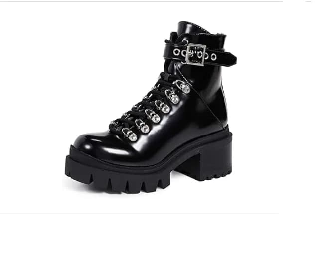 WOMEN'S JEFFREY CAMPBELL CZECH PLATFORM BOOTS BLACK UK SIZE 2.5