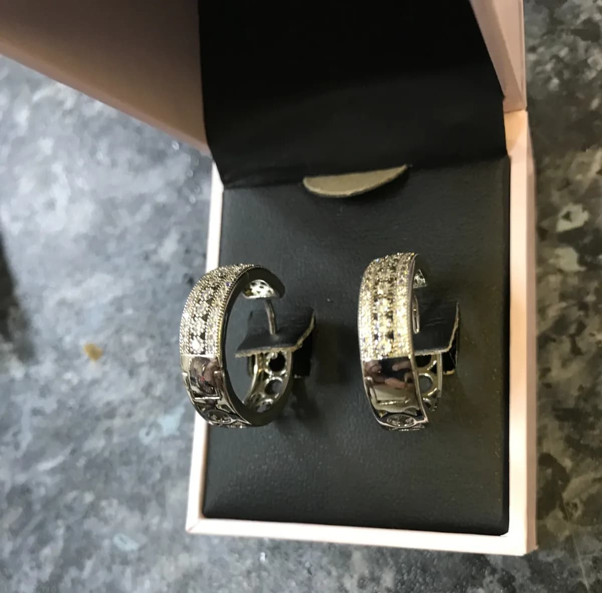 Piatella Women 18k White Gold Plated Earrings, Silver Gift Boxed