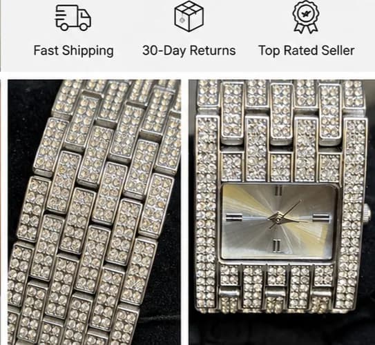 NEXT Signature Quartz Crystal Bracelet Watch – Elegant Sparkling Silver Women’s
