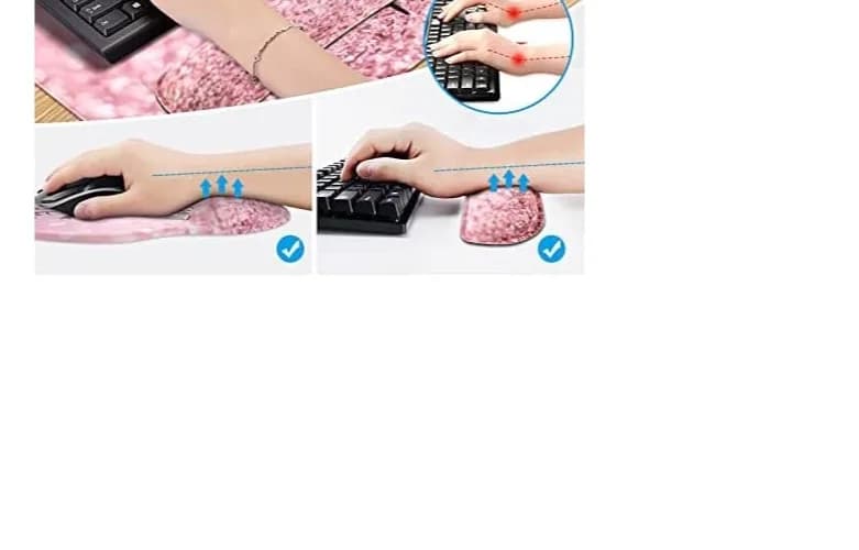 iCasso Ergonomic Mouse Mat Wrist Support Pink Women's Stay Positive