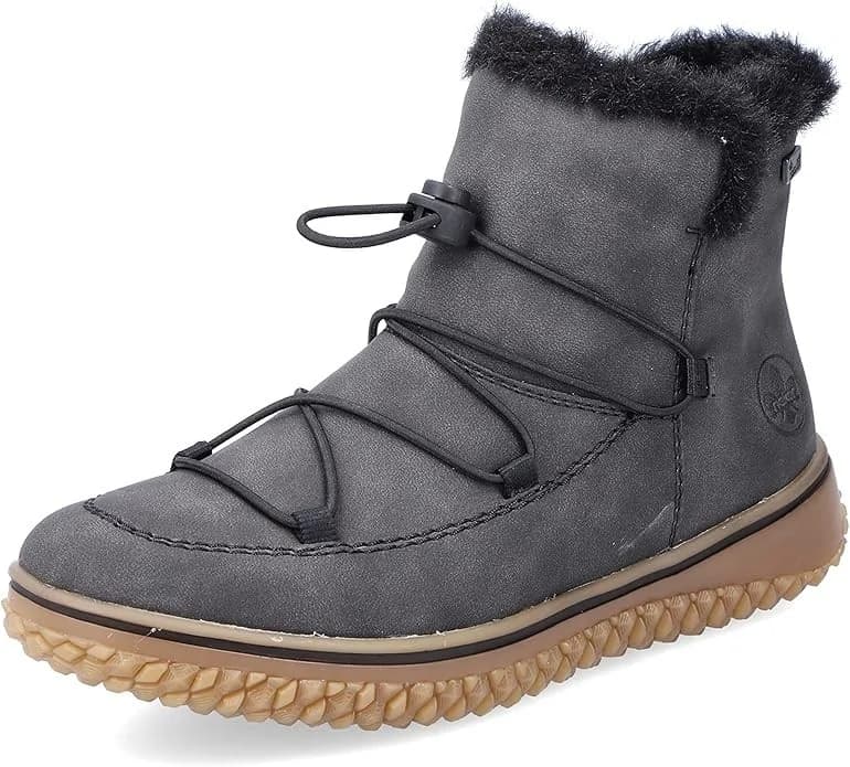 Rieker Z4278 Women’s Winter Boots EU 41 Black Warm Lined Comfort Zip Ankle Boots