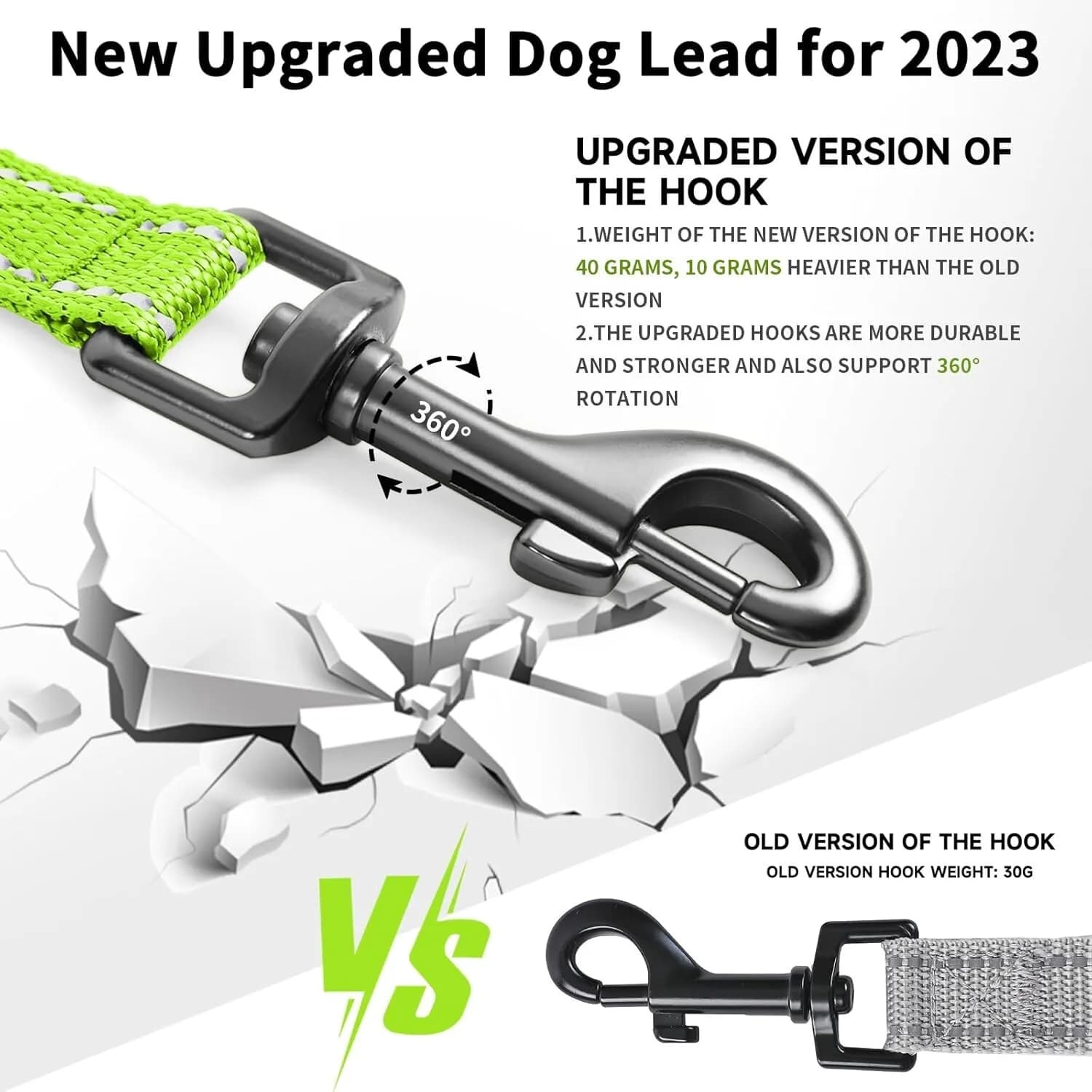 15 METER DOG TRAINING LEAD GREEN NEON REFLECTIVE