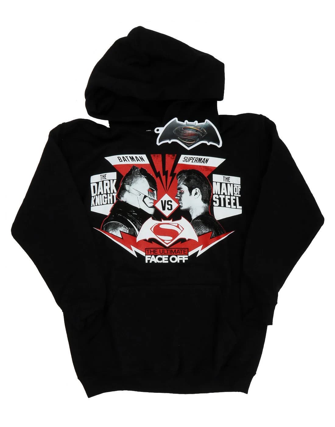DC Comics Boys Batman vs Superman Face Off Hoodie Jumper Top 7- 8 years Black
