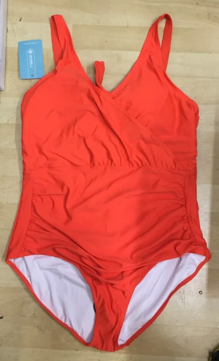 JOYSPELS Womens Swimsuits Tummy Control V Neck One Piece Bathing Suit XXL