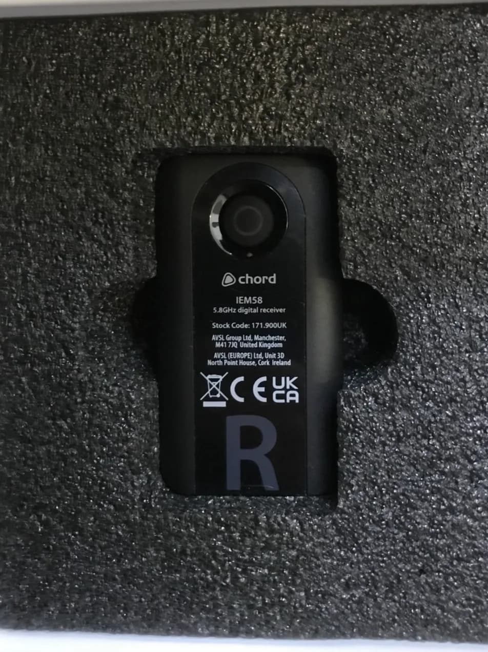 Chord Spare Receiver for IEM58 In Ear IEM Monitor System