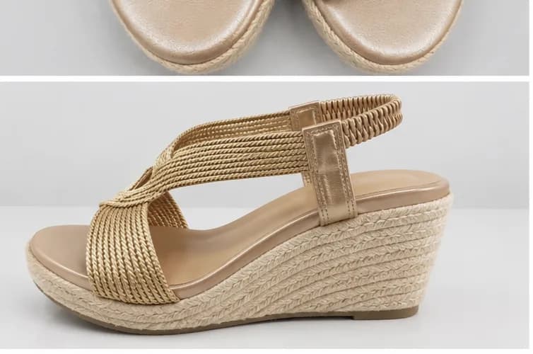 WOMEN'S GIRLS BRONZE STRAPPY WEDGE SANDALS UK SIZE 2