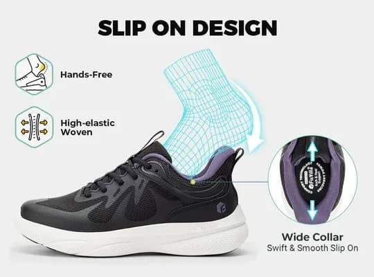 FitVille Women’s ZephyrLite V4 Women’s Trainers – UK Black/Plum UK 4 EW