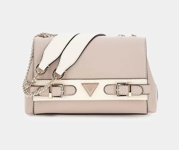 Women's Genuine GUESS Eco Ali Almond Cross-Body Bag Beige