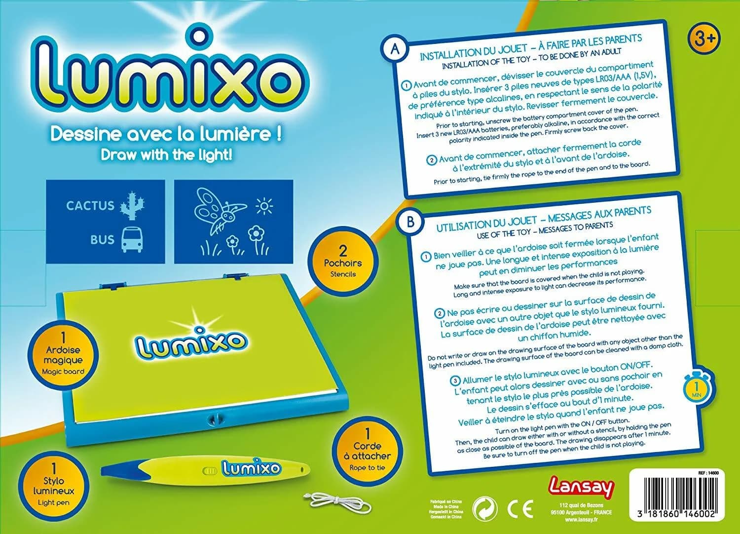 Lansay – 14600 – lumixo Illuminated Sketch Board draw with the light Kids Toys
