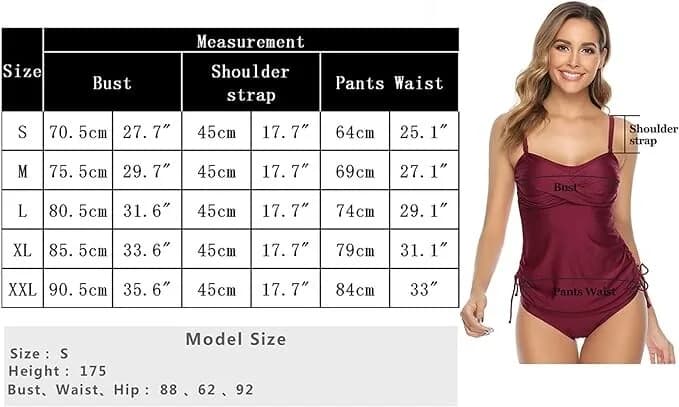 Sykooria Women Swimsuit 2 Pieces Bathing Suits Floral Tummy Control Top High XL
